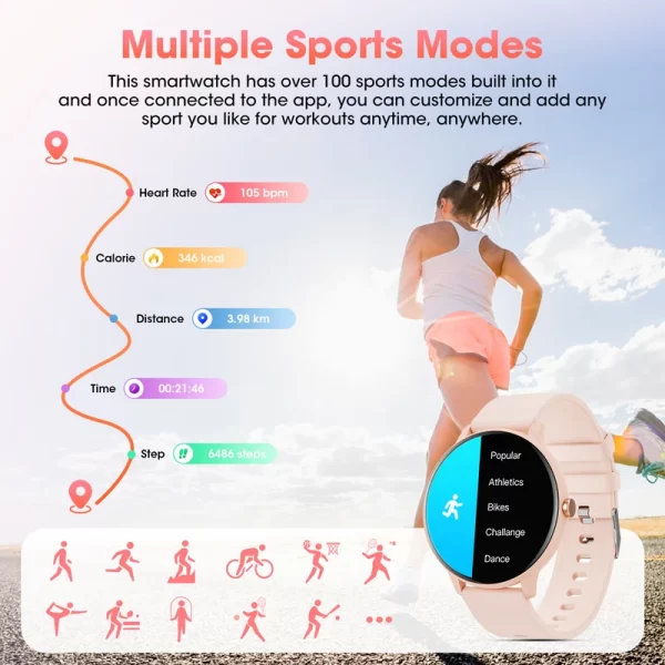 Montre connectée, écran tactile, appels Bluetooth – Image 4