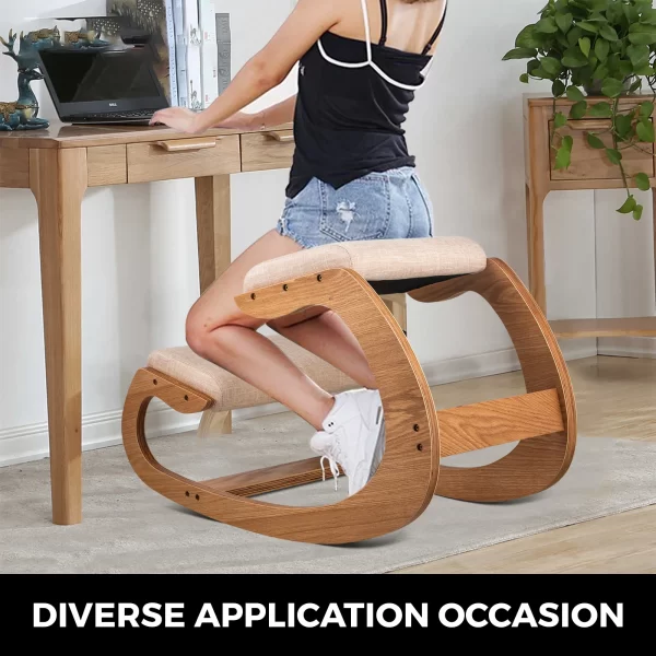 VEVOR Chaise à Genoux Ergonomique en Bois de Bouleau - Confort et Posture Corrigée pour Bureau et Maison – Image 2