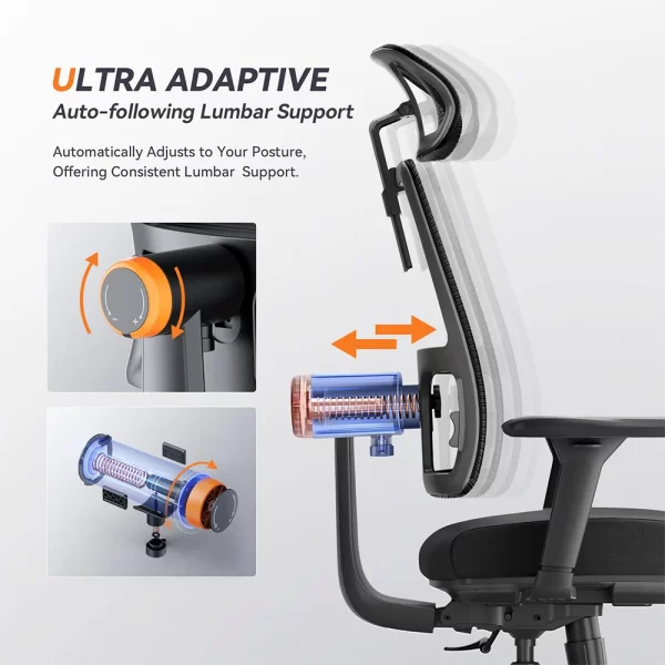 Chaise Ergonomique NEWTRAL MAGICH002 - Support Lombaire Adaptatif et Réglages Multifonctions – Image 2
