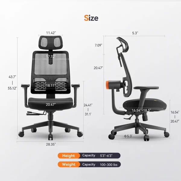 Chaise Ergonomique NEWTRAL MAGICH002 - Support Lombaire Adaptatif et Réglages Multifonctions – Image 6
