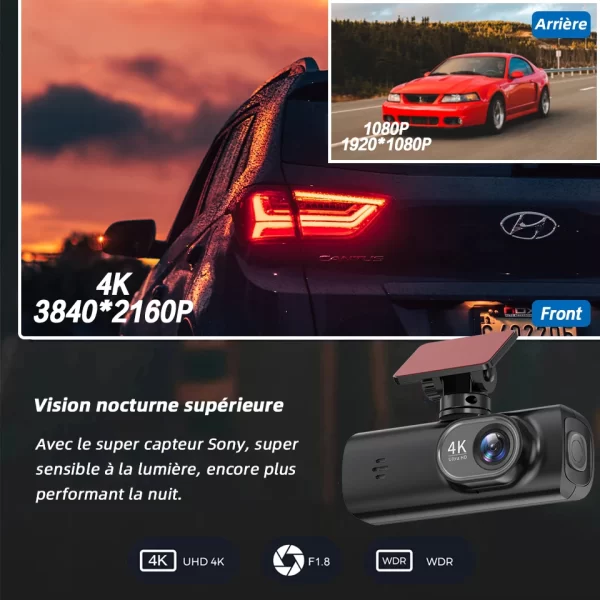 E-ACE Caméra Prada UHD 4K avec GPS, WiFi et Vision Nocturne 24h – Image 3