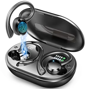 Écouteurs sans fil, écouteurs Bluetooth 5.3, basses stéréo, micro intra-auriculaires antibruit, écouteurs IP7 étanches pour sport, lecture 40H.